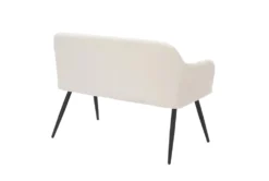 44" White Faux Leather High Back Bench + Black Steel Legs -Furniture Store 326541 white polyester bench back 82