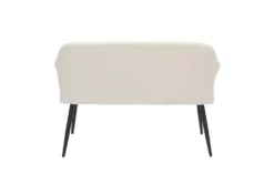 44" White Faux Leather High Back Bench + Black Steel Legs -Furniture Store 326541 white polyester bench back 83