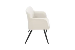 44" White Faux Leather High Back Bench + Black Steel Legs -Furniture Store 326541 white polyester bench side 14