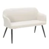 44" White Faux Leather High Back Bench + Black Steel Legs 1 44" White Faux Leather High Back Bench + Black Steel Legs -Furniture Store 326541 white polyester bench signature 01