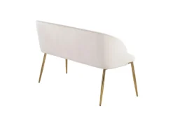 46" Cream Velvet Bench With Gold Metal Legs -Furniture Store 326547 white velvet bench back 82