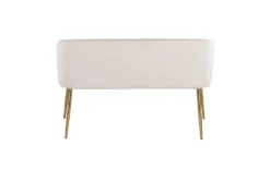 46" Cream Velvet Bench With Gold Metal Legs -Furniture Store 326547 white velvet bench back 83