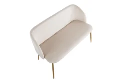 46" Cream Velvet Bench With Gold Metal Legs -Furniture Store 326547 white velvet bench top 31