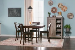 Sutton 48" Square Espresso Counter With Stool Set For 4 -Furniture Store 68469 10