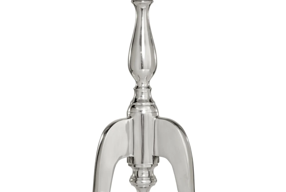 15" Round Silver Aluminum Pedestal Accent Table 6 15" Round Silver Aluminum Pedestal Accent Table - Image 4