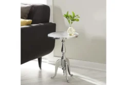 15" Round Silver Aluminum Pedestal Accent Table 24 15" Round Silver Aluminum Pedestal Accent Table -Furniture Store 78167 room 85