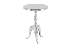15" Round Silver Aluminum Pedestal Accent Table 25 15" Round Silver Aluminum Pedestal Accent Table -Furniture Store 78167 silver metal accent table material 76