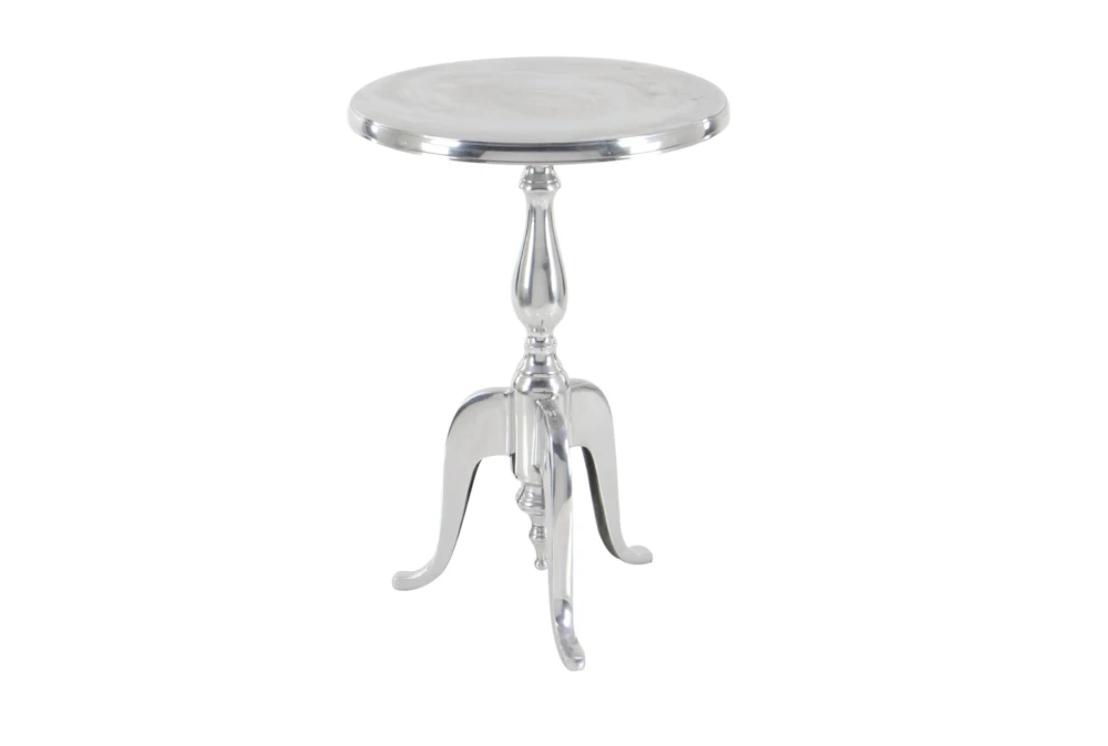 15" Round Silver Aluminum Pedestal Accent Table 10 15" Round Silver Aluminum Pedestal Accent Table - Image 8