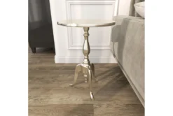 15" Round Silver Aluminum Pedestal Accent Table 29 15" Round Silver Aluminum Pedestal Accent Table -Furniture Store 78167 silver metal accent table room 92