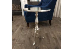 15" Round Silver Aluminum Pedestal Accent Table 31 15" Round Silver Aluminum Pedestal Accent Table -Furniture Store 78167 silver metal accent table room 94