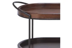 3 Tier Metal & Wood Cart -Furniture Store 87700 brown wood bar cart detail 44