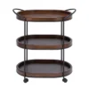 3 Tier Metal & Wood Cart -Furniture Store 87700 brown wood bar cart signature 02