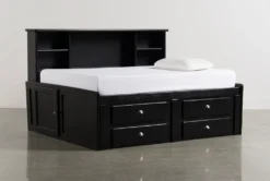 Summit Black Full Bookcase Daybed Bed With 4-Drawer Storage Unit