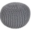 Pouf-Cabled Grey