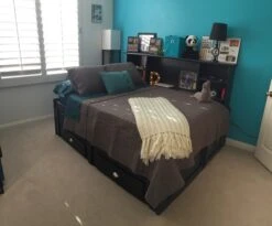 Summit Black Full Bookcase Daybed Bed With 4-Drawer Storage Unit -Furniture Store normal 76