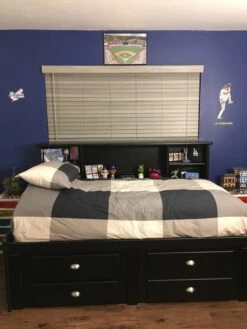 Summit Black Full Bookcase Daybed Bed With 2- Drawer Captains Trundle -Furniture Store normal 79